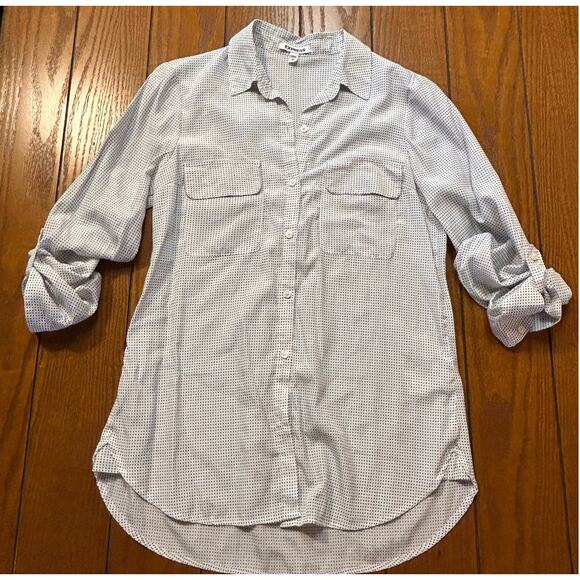Express The City Shirt Button Down w/ Roll Tab Sleeves Polka Dots Size XS - Picture 1 of 6
